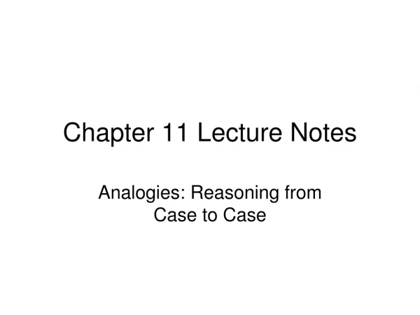 Chapter 11 Lecture Notes