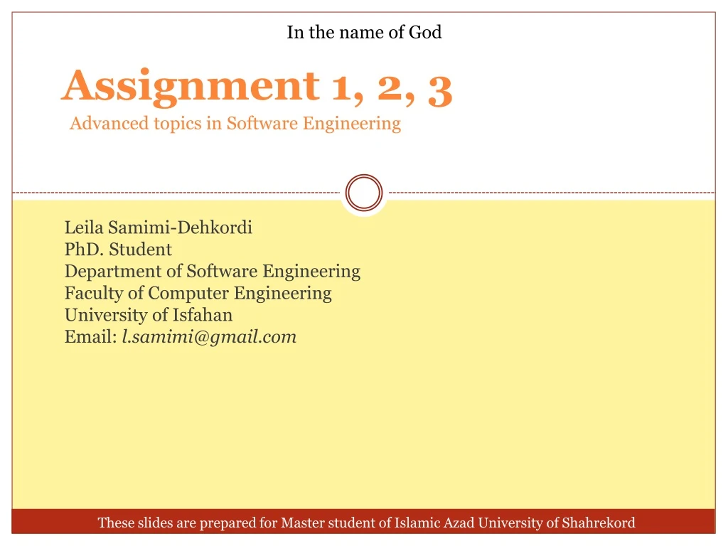 assignment 1 2 3