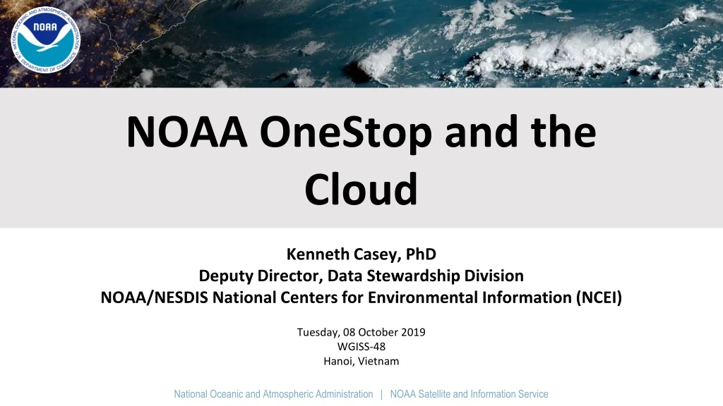 noaa onestop and the cloud