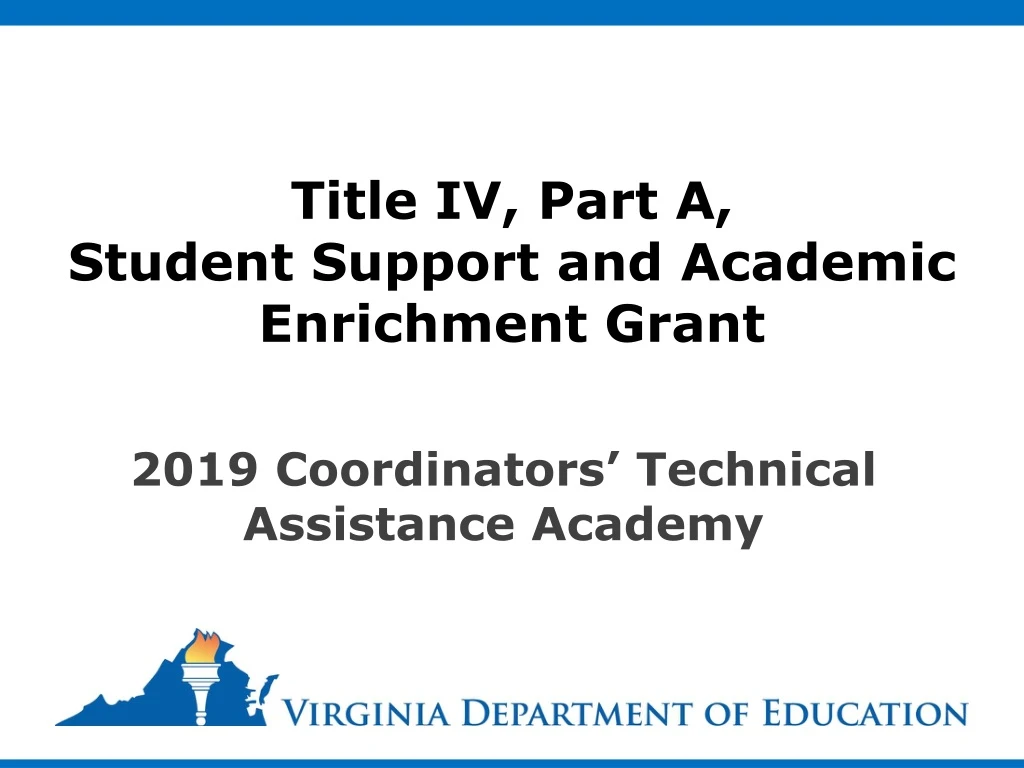 title iv part a student support and academic enrichment grant