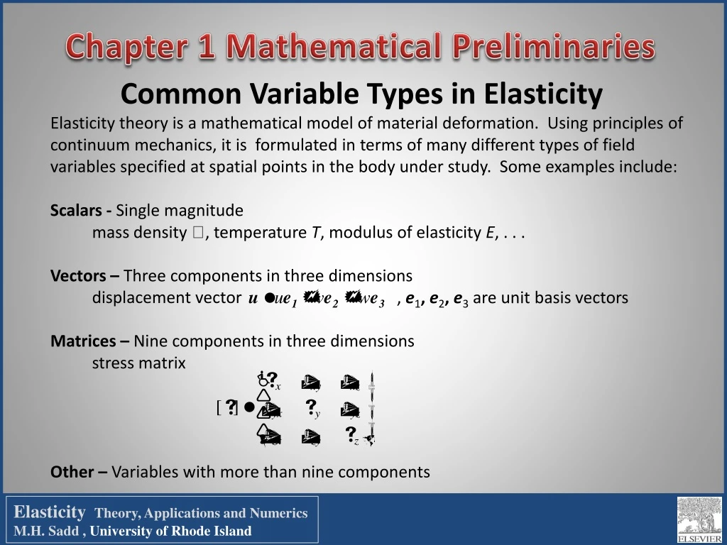 common variable types in elasticity