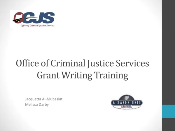 Office of Criminal Justice Services Grant Writing Training