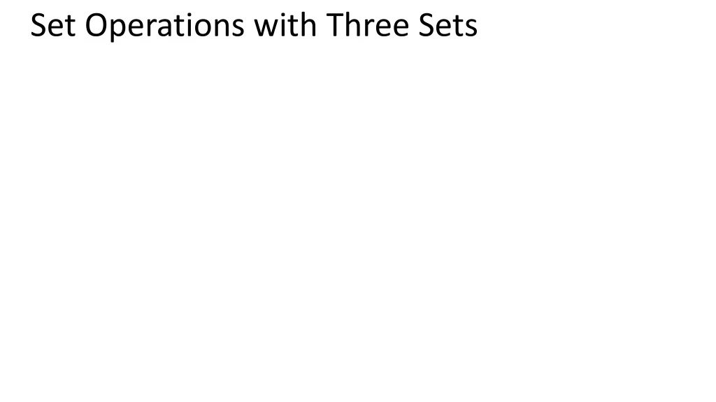 set operations with three sets