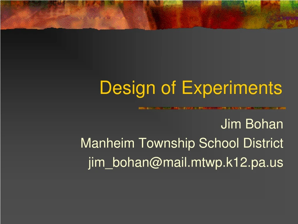 design of experiments