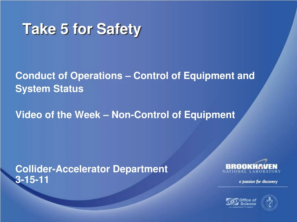 take 5 for safety