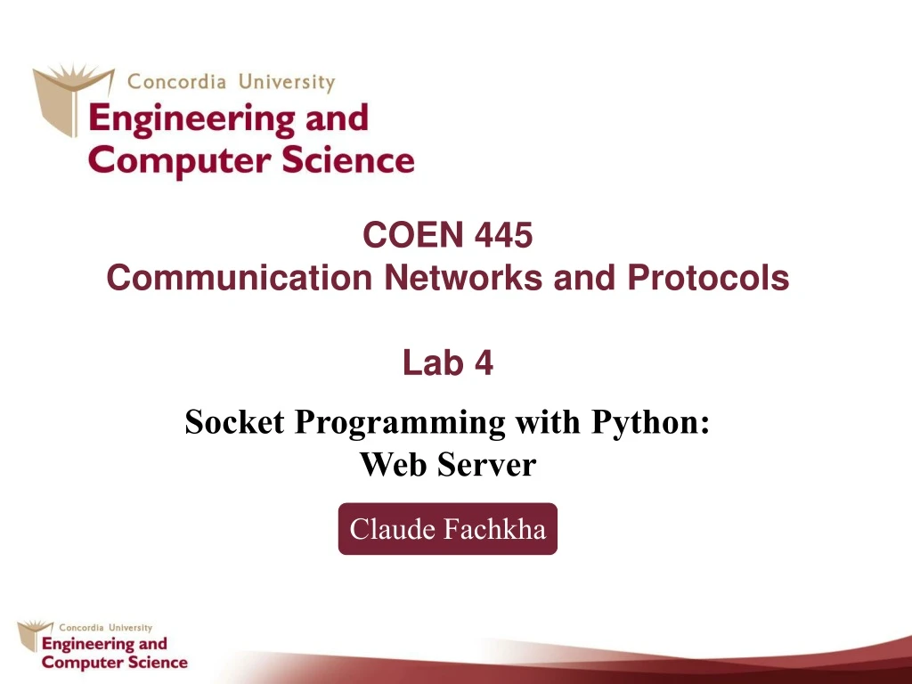 coen 445 communication networks and protocols lab 4