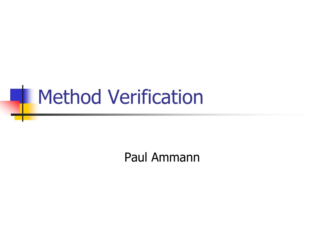 method verification