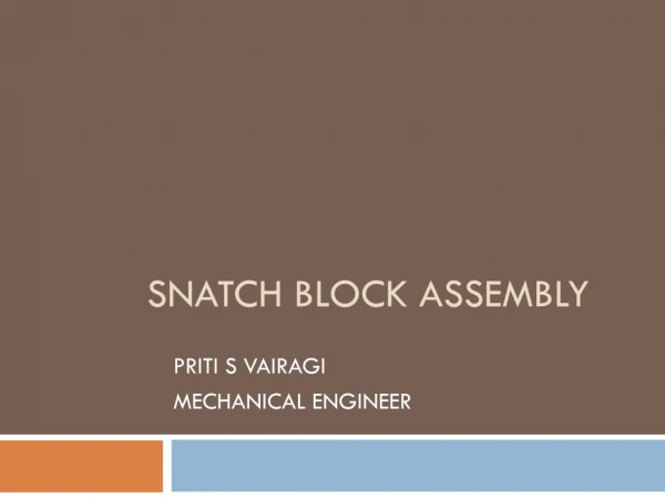 Snatch Block Assembly