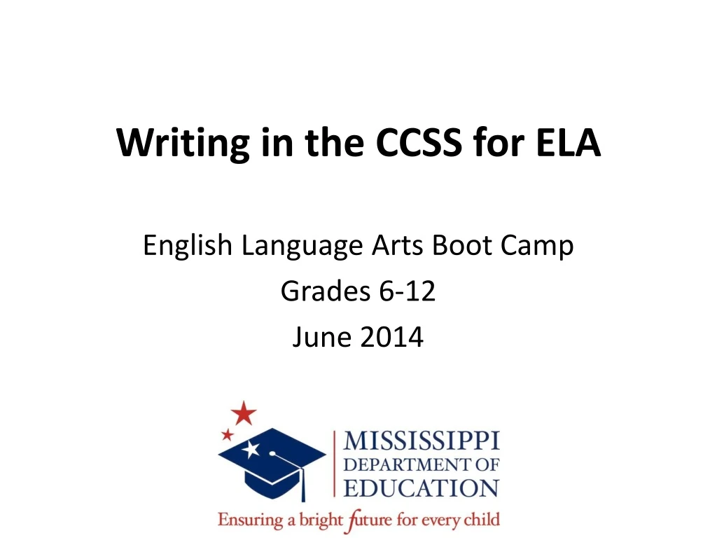 writing in the ccss for ela