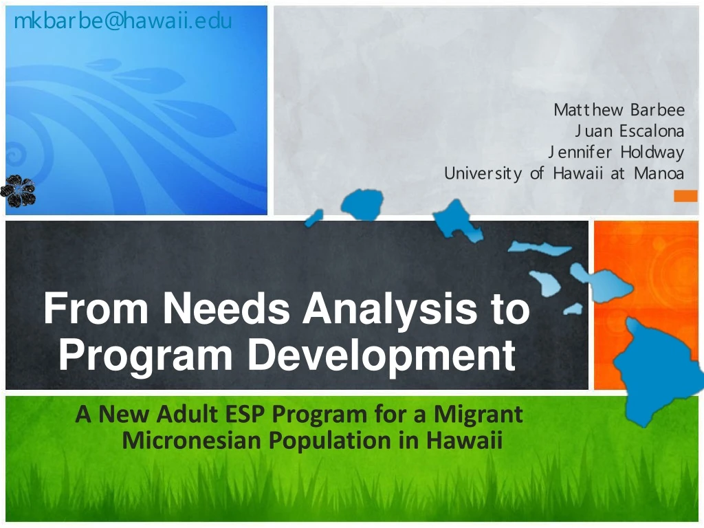 from needs analysis to program development