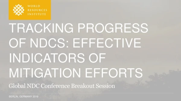 Tracking Progress of NDCs: Effective Indicators of Mitigation Efforts