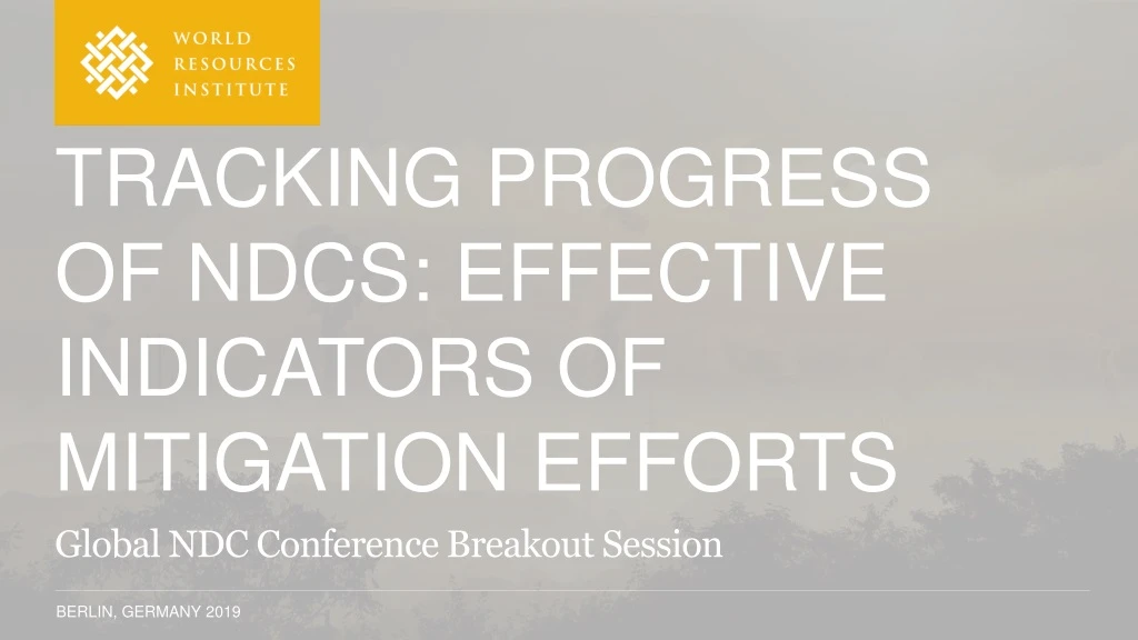 tracking progress of ndcs effective indicators of mitigation efforts