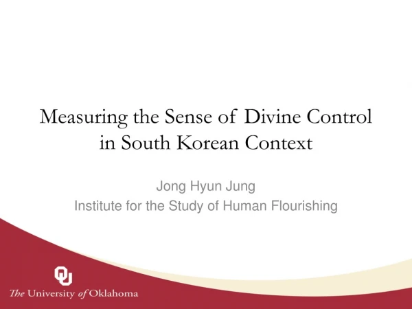 Measuring the Sense of Divine Control in South Korean Context
