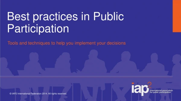 Best practices in Public Participation