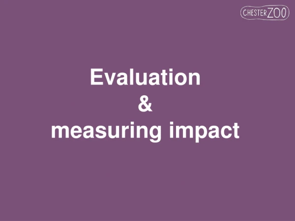Evaluation &amp; measuring impact