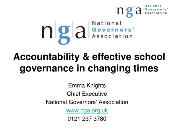 Accountability &amp; effective school governance in changing times