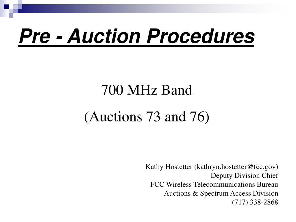 pre auction procedures