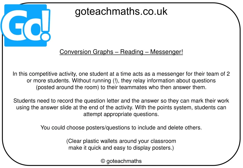 conversion graphs reading messenger in this