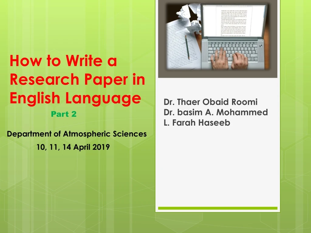 how to write a research paper in english language