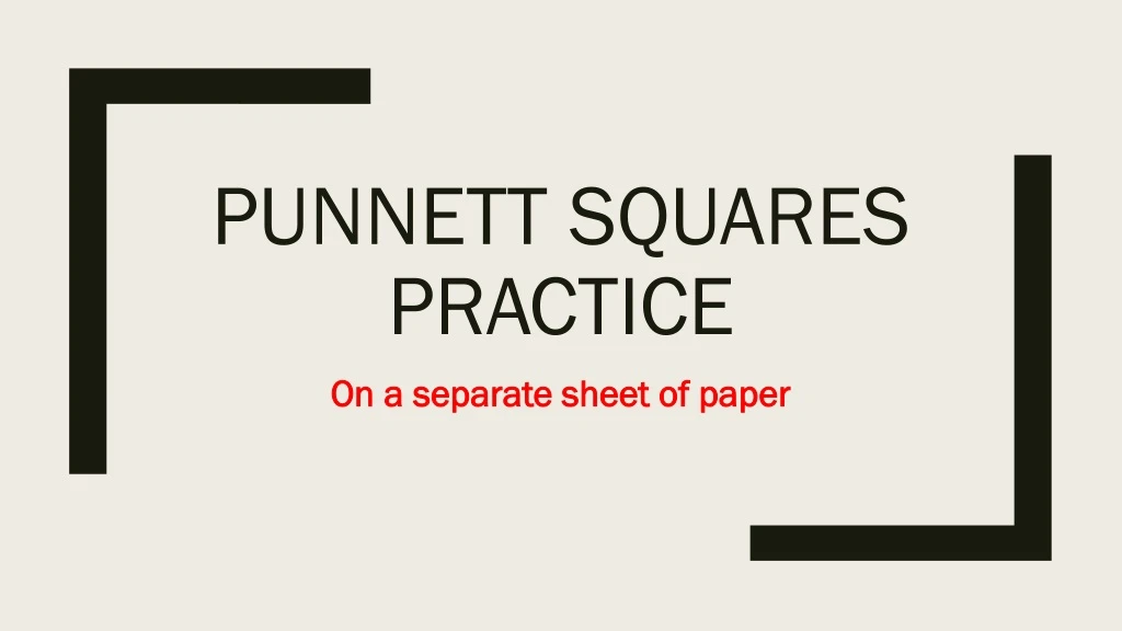 punnett squares practice