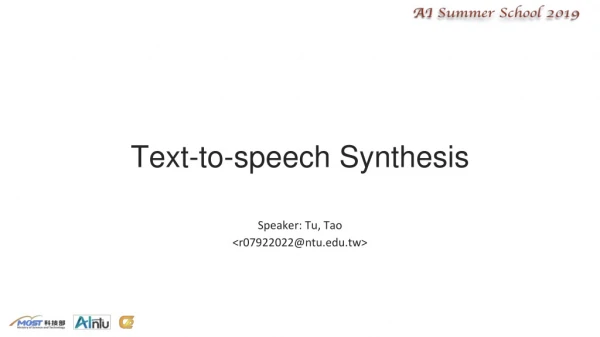 Text-to-speech Synthesis