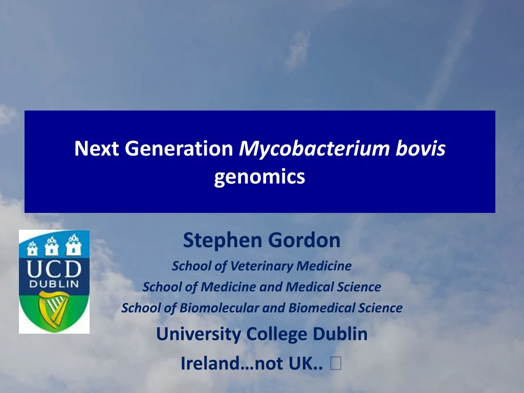 next generation mycobacterium bovis genomics