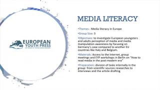 Examining European Media Literacy: Insights from Germany, Italy, and Belgium - slide 1