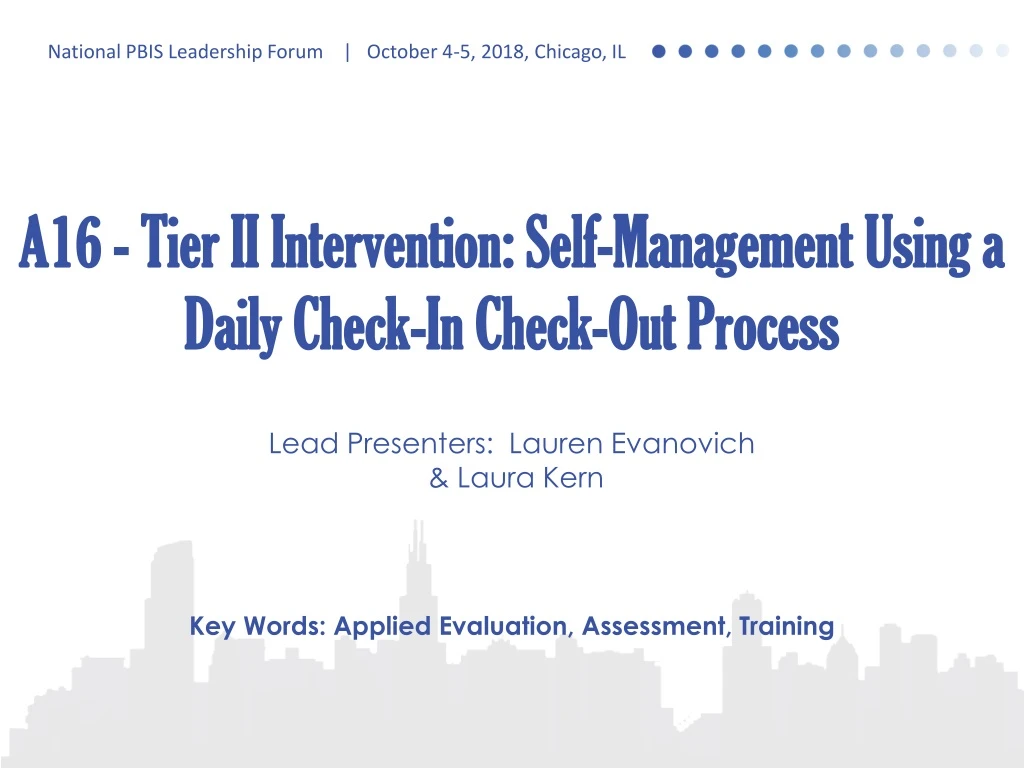 a16 tier ii intervention self management using