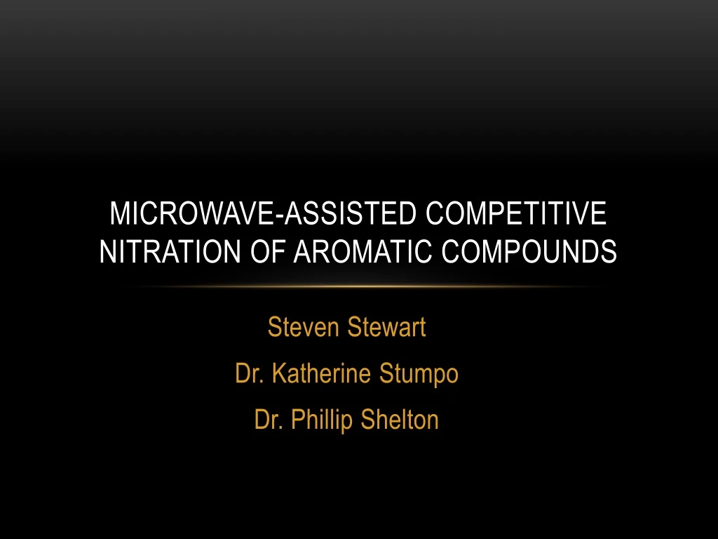 microwave assisted competitive nitration of aromatic compounds