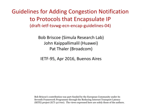 Guidelines for Adding Congestion Notification to Protocols that Encapsulate IP