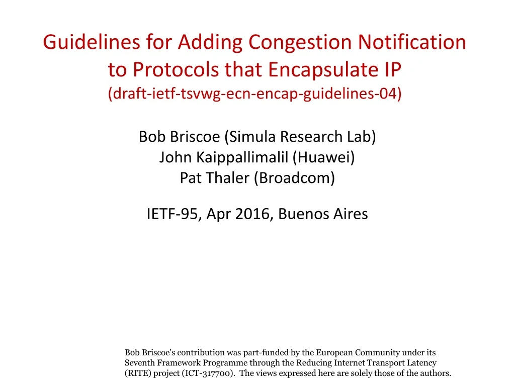 guidelines for adding congestion notification