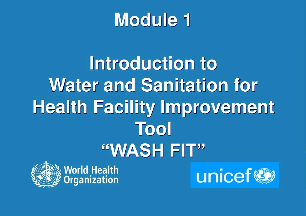 module 1 introduction to water and sanitation
