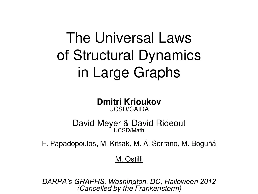 the universal laws of structural dynamics in large graphs