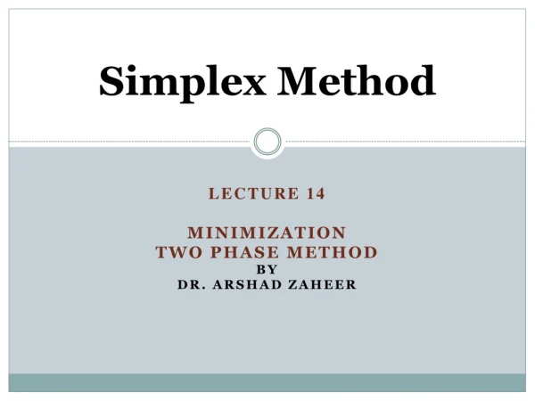 Simplex Method