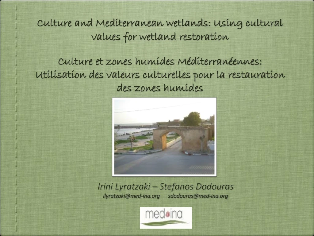 culture and mediterranean wetlands using cultural