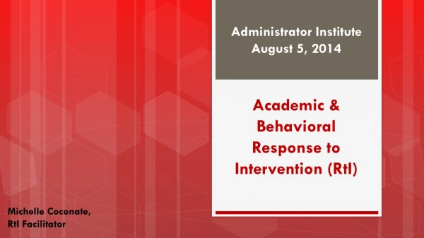 Administrator Institute August 5, 2014