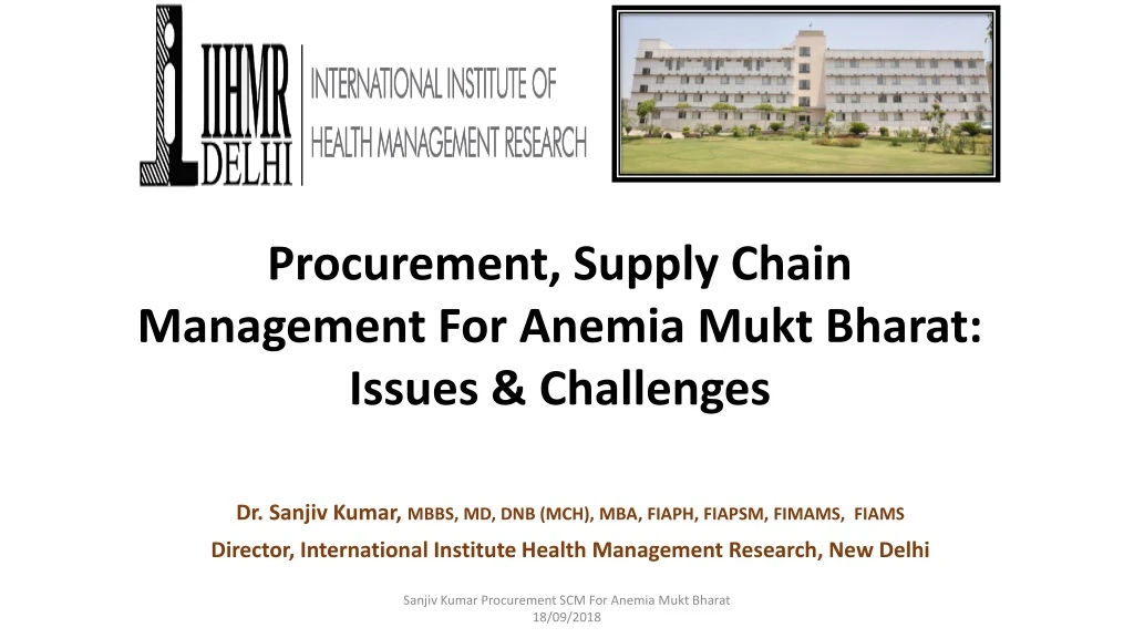 procurement supply chain management for anemia