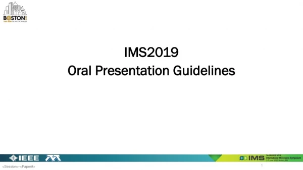 IMS2019 Oral Presentation Guidelines