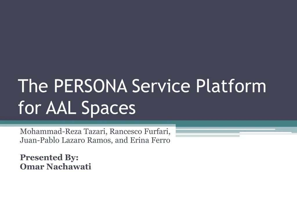 the persona service platform for aal spaces
