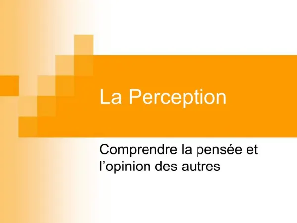 La Perception