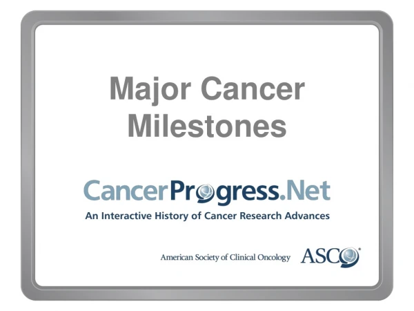 Major Cancer Milestones