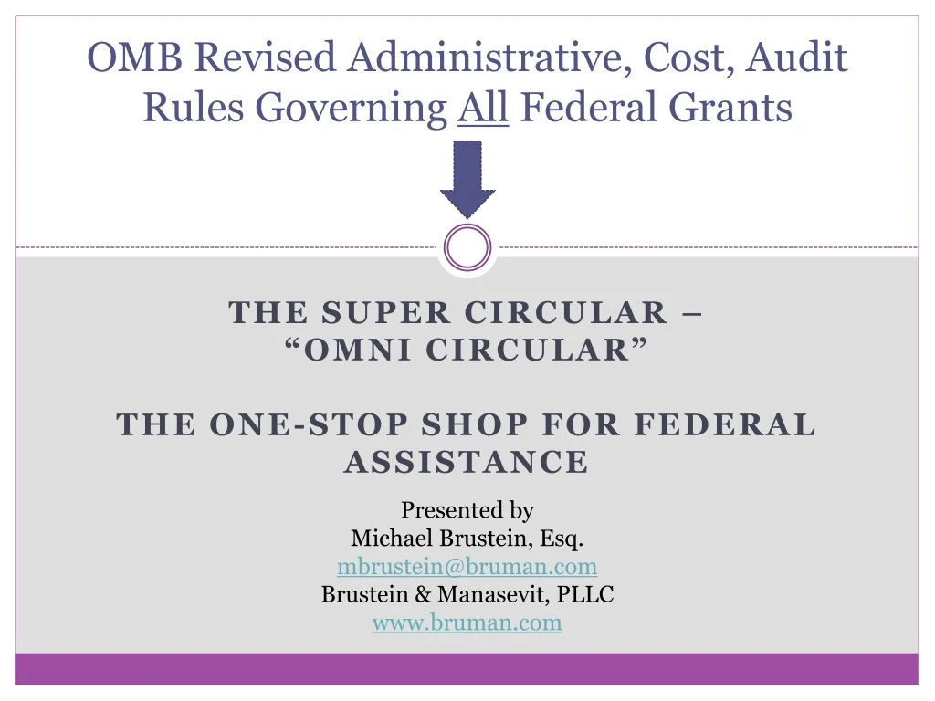 omb revised administrative cost audit rules governing all federal grants