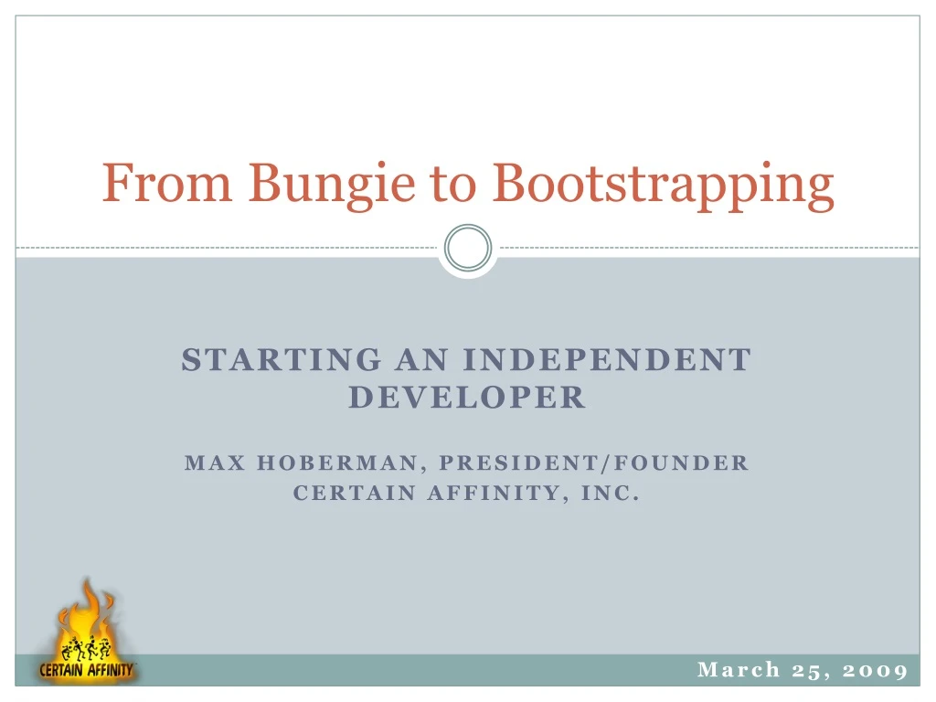 from bungie to bootstrapping
