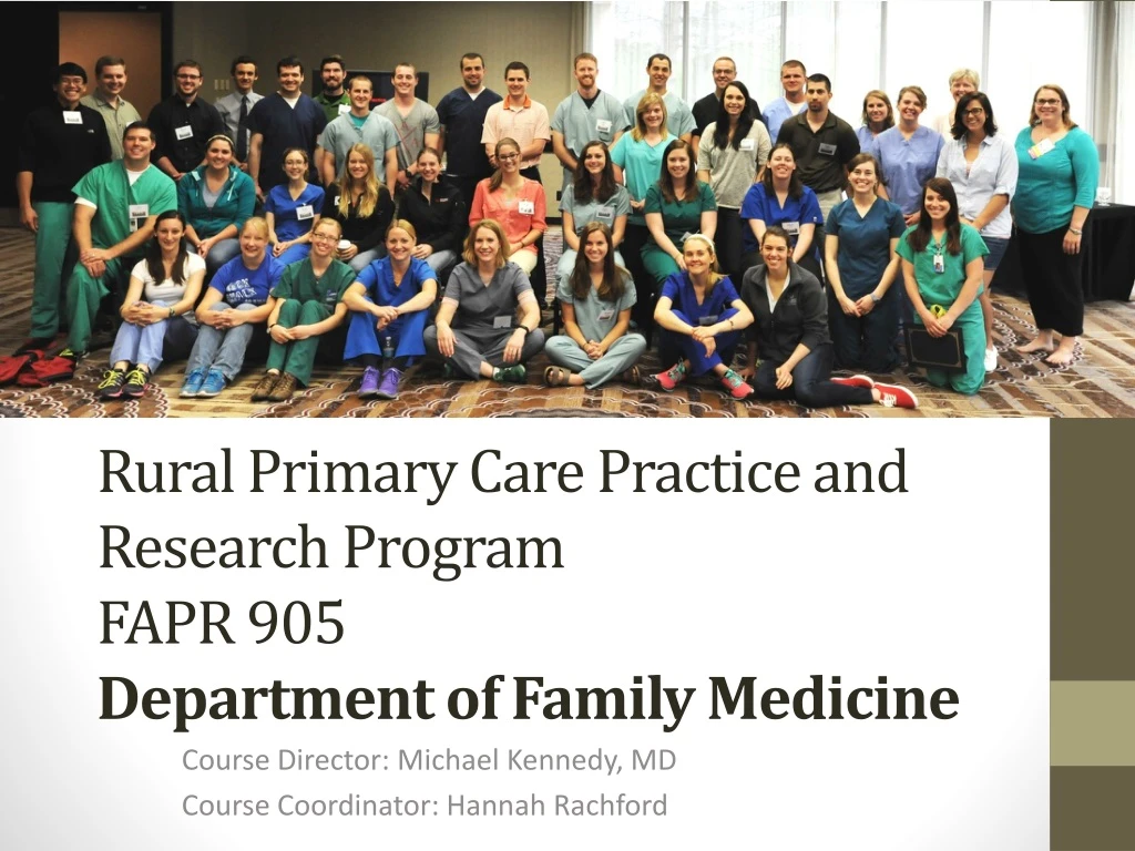 rural primary care practice and research program fapr 905 department of family medicine