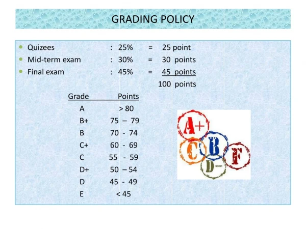 GRADING POLICY