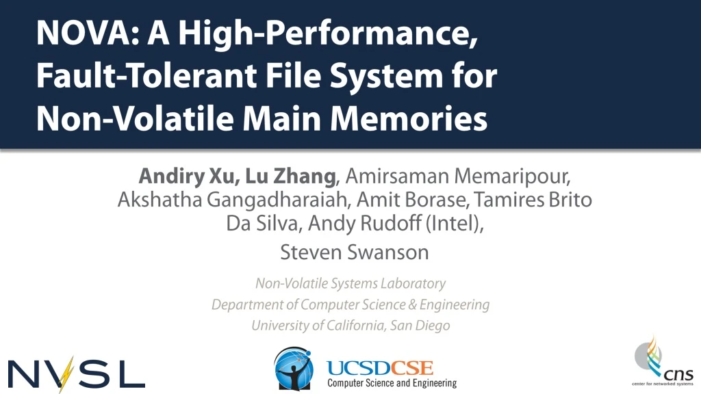 nova a high performance fault tolerant file system for non volatile main memories