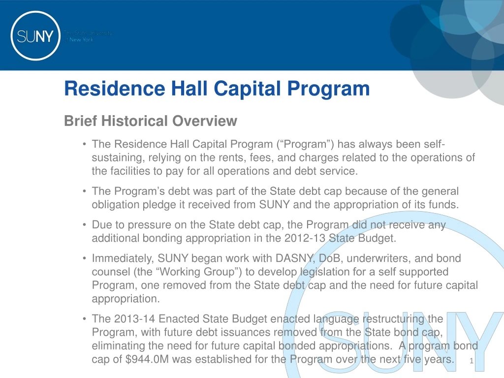 residence hall capital program