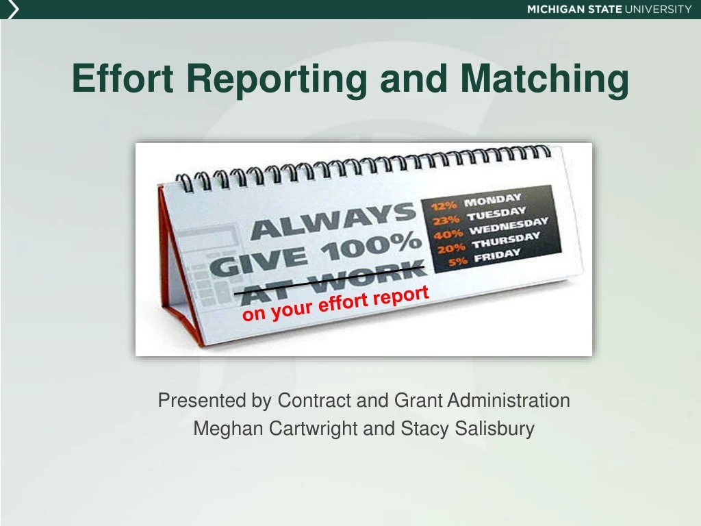 effort reporting and matching