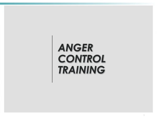ANGER CONTROL TRAINING
