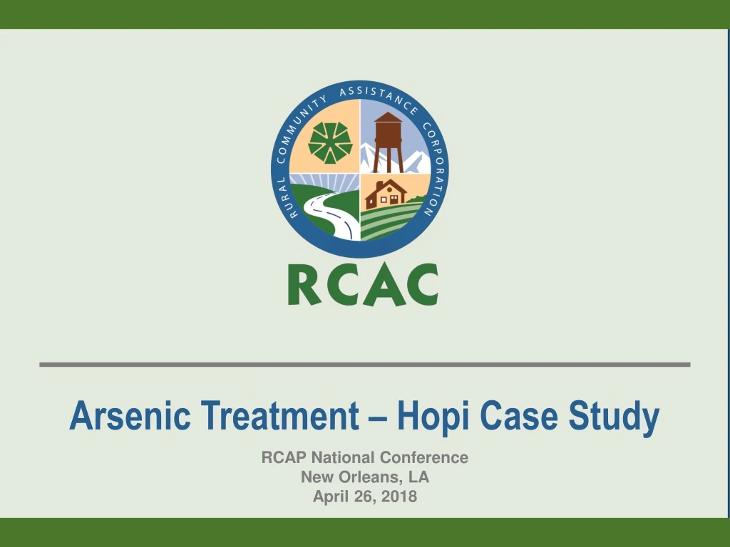 arsenic treatment hopi case study